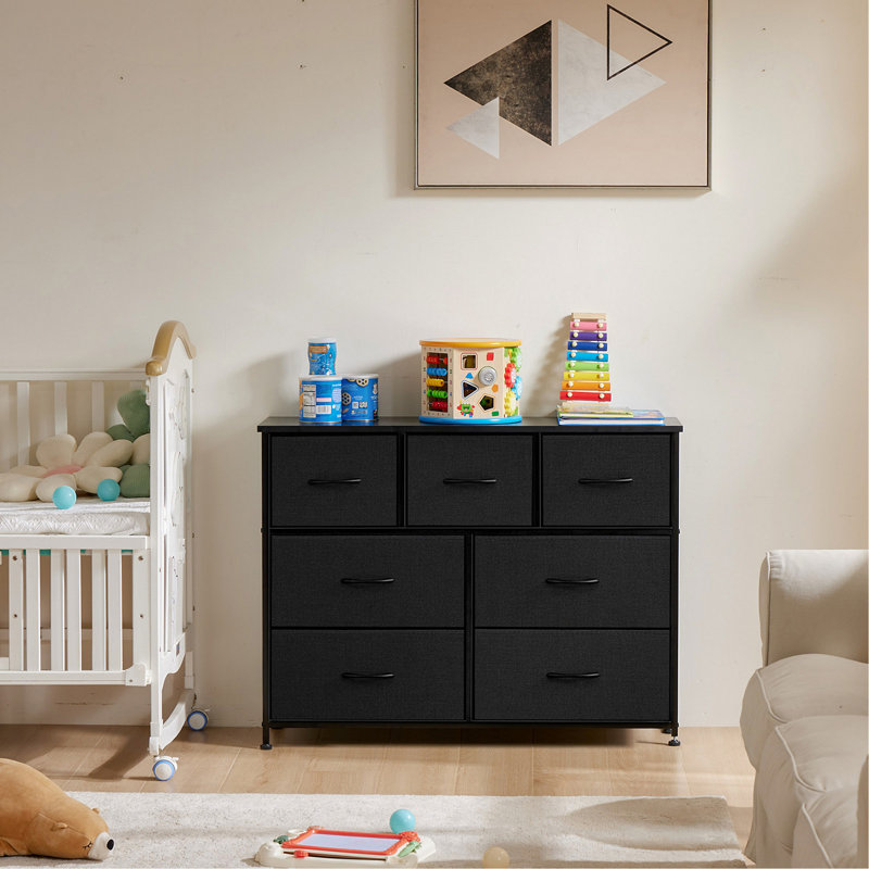 7 espaces de rangement, casiers de garde-robe assemblés, casiers de meubles de chambre à coucher, Noir, noir, noir, noir