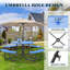 Ensemble de table ronde et de chaises avec trou pour parasol-614111882
