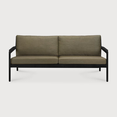 Jack outdoor sofa - teak - Burgundy fabric - 2 seater