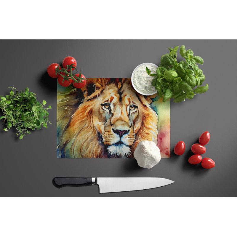 Lion Glass Cutting Board Large