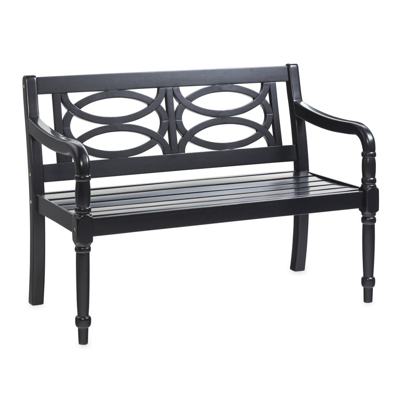 Groth Solid Wood Eucalyptus Outdoor Bench, Black 