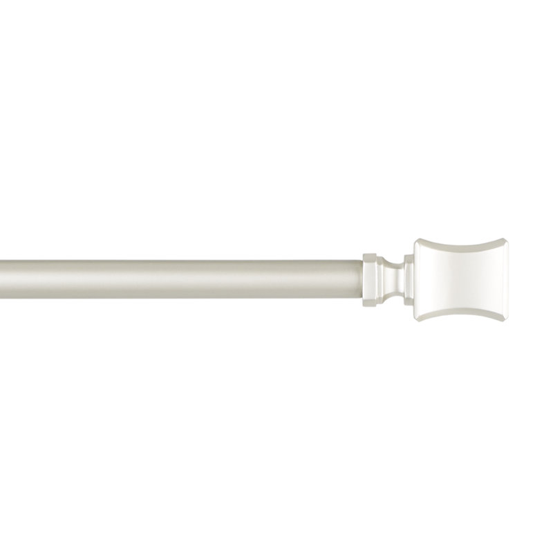 Adjustable Matte Nickel Iron Curtain Rod with Resin Finials