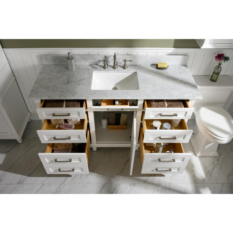 Ensemble de meuble-lavabo double 60 po Mallery, Blanc