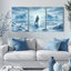 Jésus marchant sur la glace, reproduction d'art sur toile tendue sur toile, ensemble de 3, pour salon, chambre à coucher, décoration intérieure