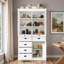 Garde-manger avec portes en verre, tiroirs, plateaux de service et tablettes-1432704445