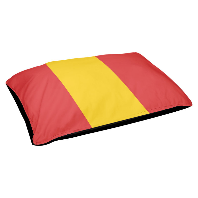 Coussin d'extérieur pour chien Maryland, Très grand (l 50 po x P 40 po x H 7 po), Rouge / jaune / rouge