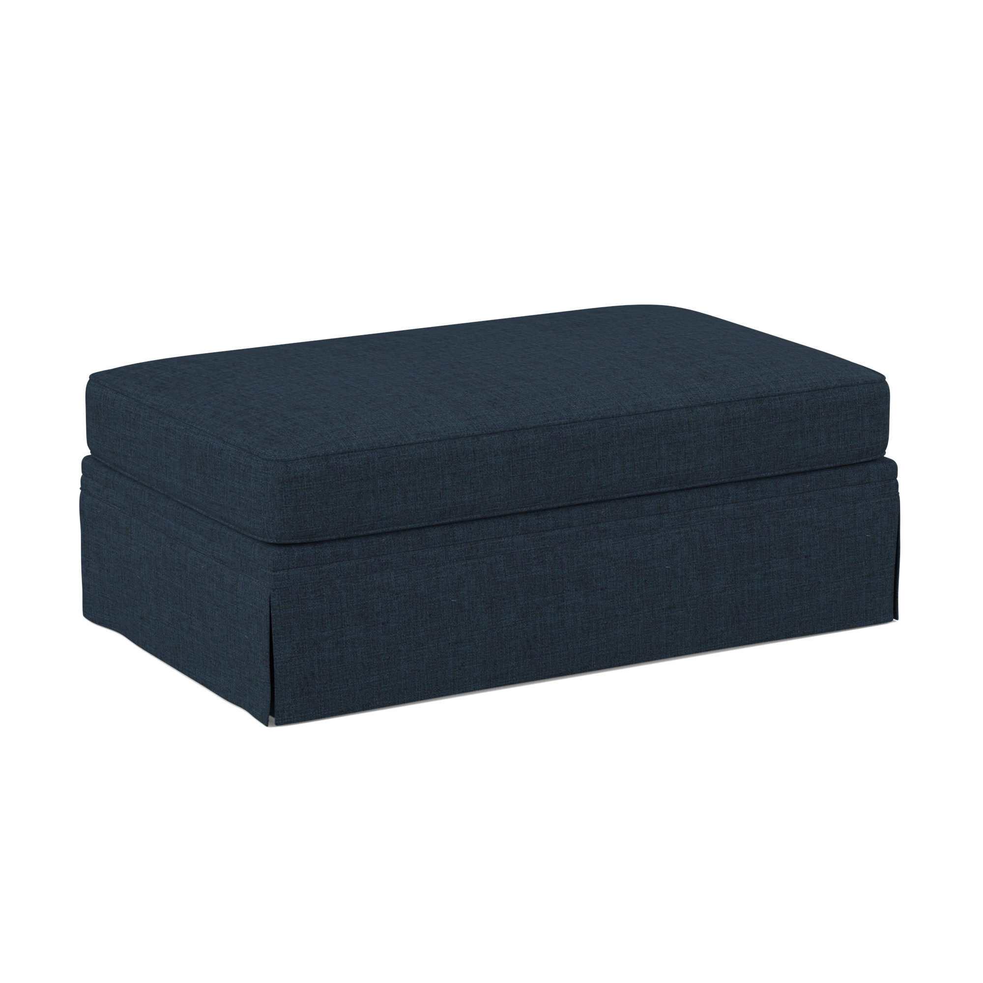 Shelby Upholstered Storage Ottoman, Zuma Navy Textured Linen