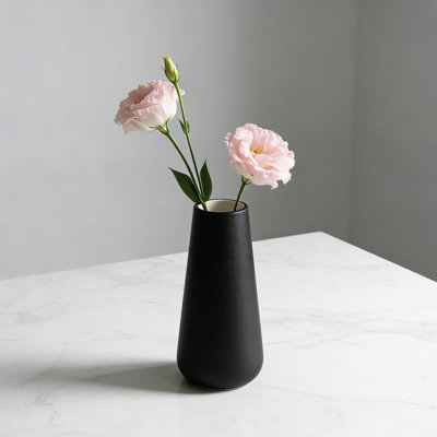 Ceramic Flower Vase With Textured Finish, Minimalist Modern Design For Home Decor, Centerpieces, And Floral Arrangements