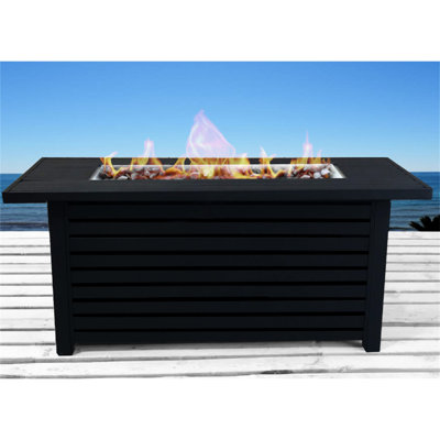 Table de foyer d'extérieur en acier au propane / gaz naturel avec couvercle
