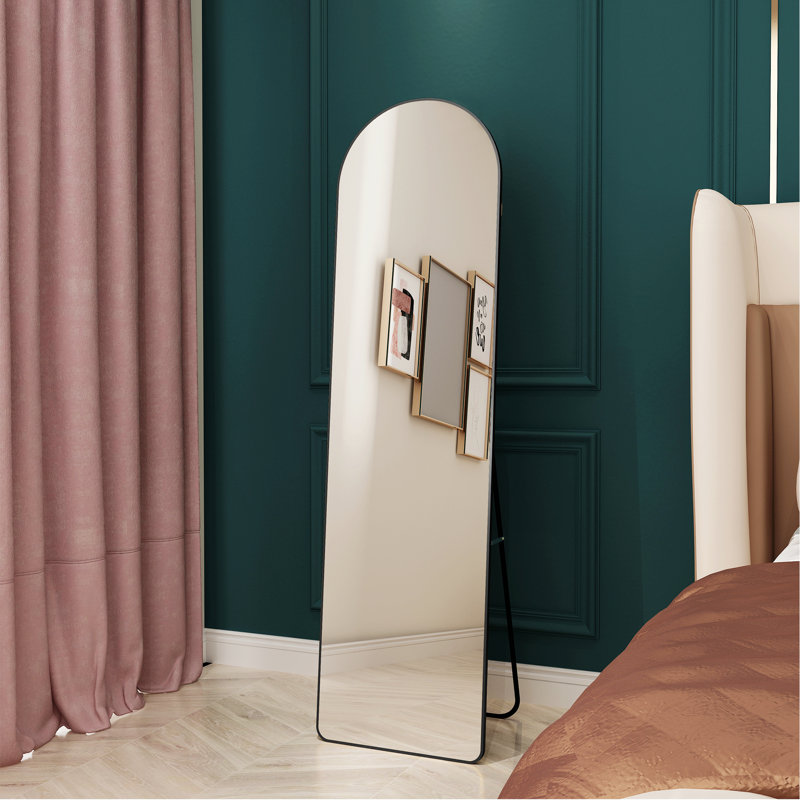 Miroir de plancher pleine longueur avec cadre en alliage d'aluminium pour la salle de bain et la chambre à coucher