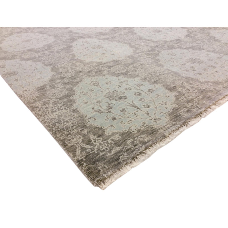 Handmade Wool Geometric Area Rug, Rectangle 8' x 10'