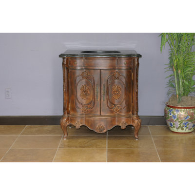 Elmer 32'' Single Bathroom Vanity Base Only in Antique Mahogany Finish