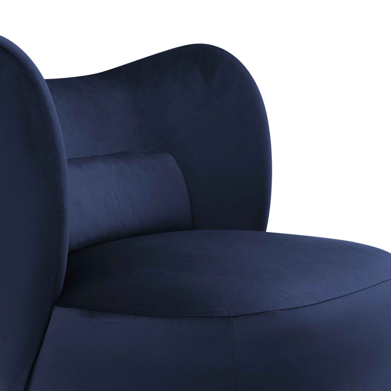 Emiline 61Cm Wide Barrel Chair, Deep Blue Velvet