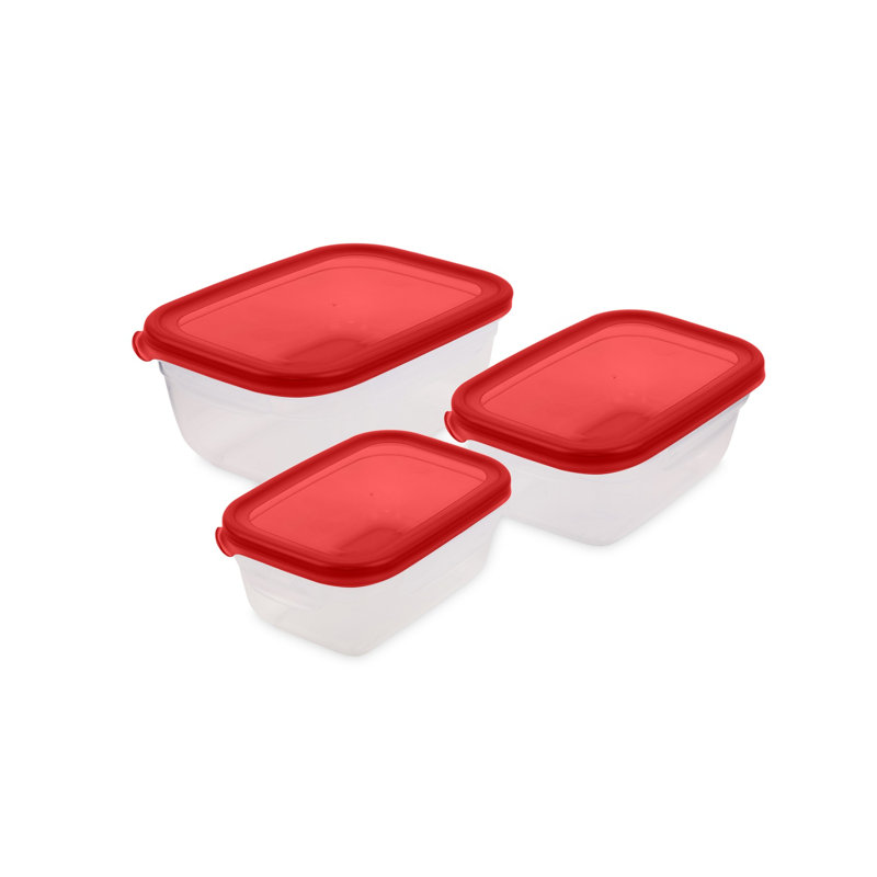 Durable 6-Piece Storage Box Set, Red & Anthracite | BPA-Free Plastic, Sizes: 5.5 x 8.0 x 2.6 in (2 pcs), 4.7 x 6.5 x 2.2 in (2 pcs), 3.9 x 5.5 x 1.8 in (2 pcs) | Dishwasher Safe, Perfect for Organizing Home & Office Spaces