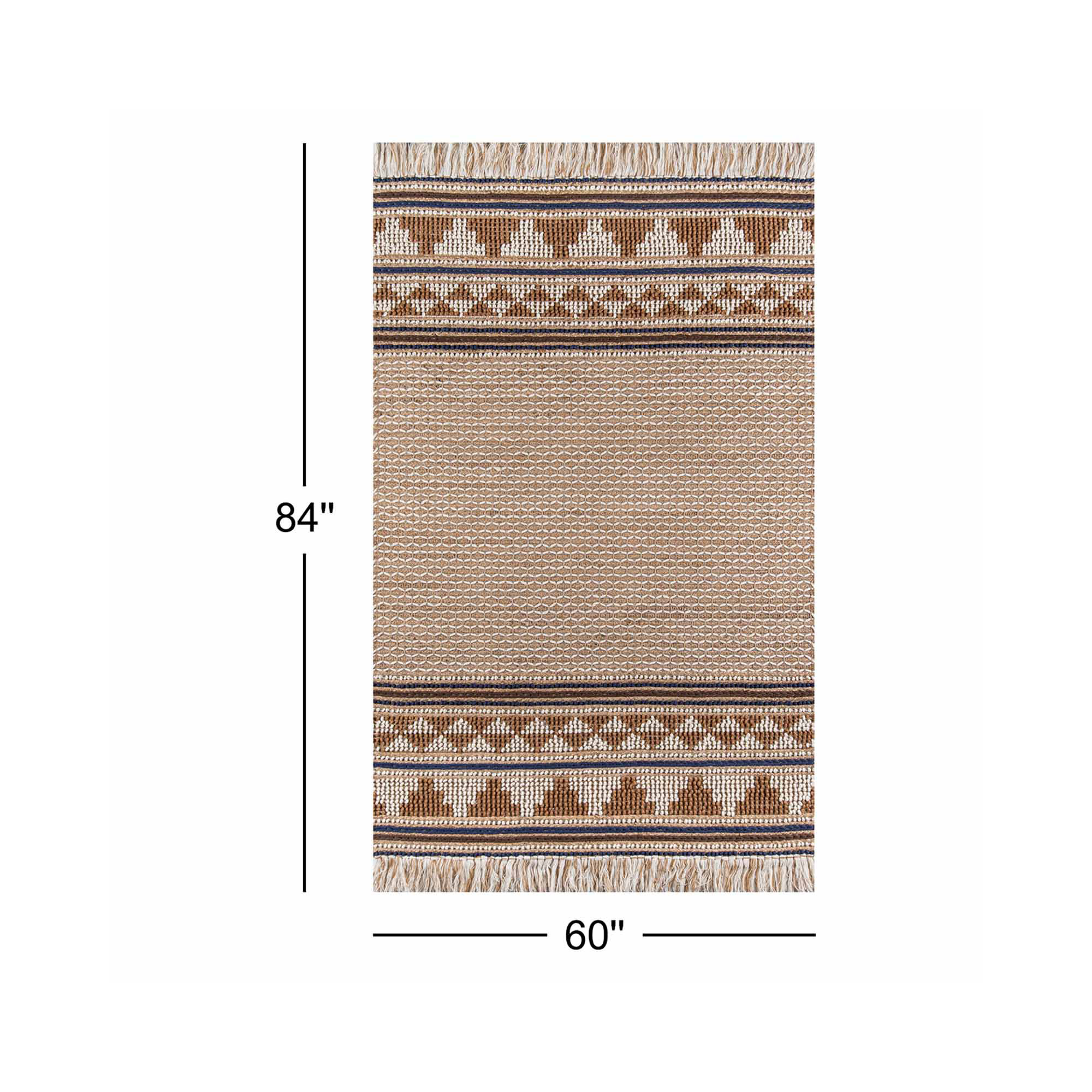 Alberta Handmade Rug, Rectangle 5' x 7'