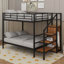 Lit superposé en métal avec échelle de rangement latérale et armoire Dawsonville-654382996-633969036