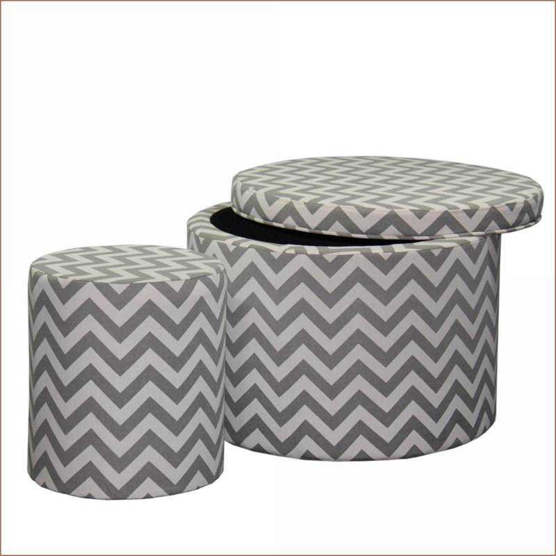 Repose-pieds avec rangement Sièges, gris anthracite 17,35 po | Gris | Bois
