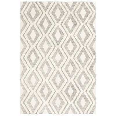 Omaha Geometric Handmade Tufted Wool Cream Area Rug