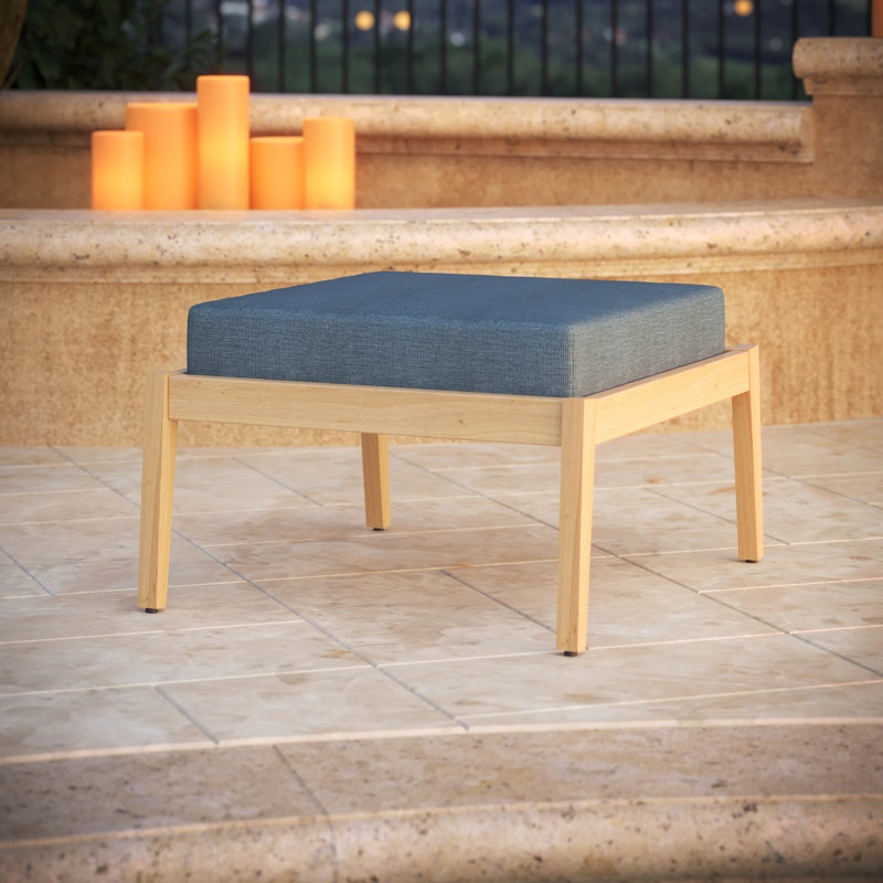 Sunbrella® Outdoor Seat Pad/Ottoman Cushion, Spectrum Denim Sunbrella®