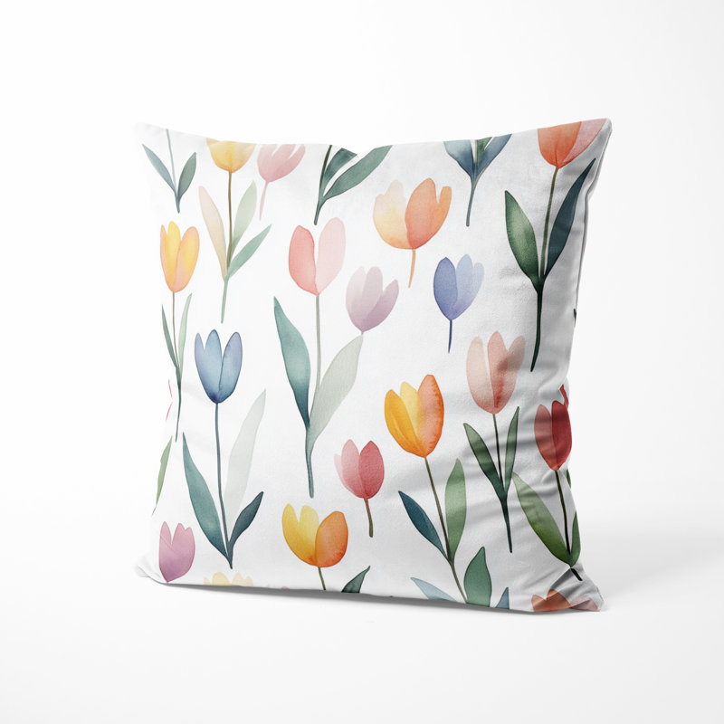 Coussin Floral, H 16 po x l 16 po