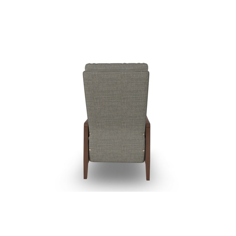 Modern High Leg Recliner, Slate, Dark Walnut