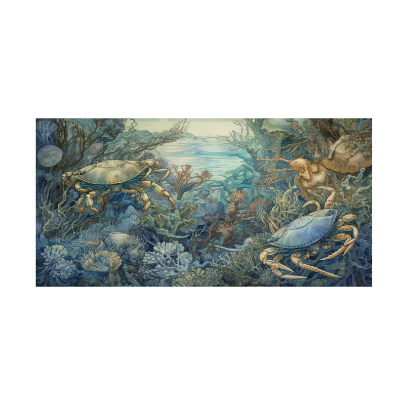 Art sur toile «Bachelor bleu profond», H 12 po x l 24 po