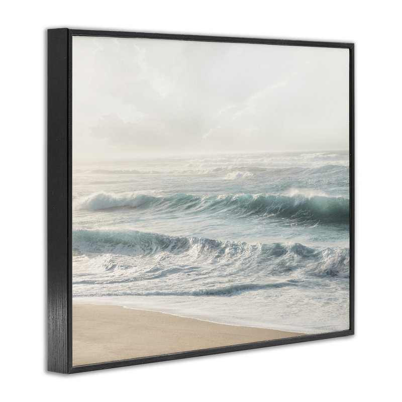 «Distant Beach View Giclee Art» par Mike Calascibetta, Giclée encadrée noir minuit, H 11 po x l 14 po