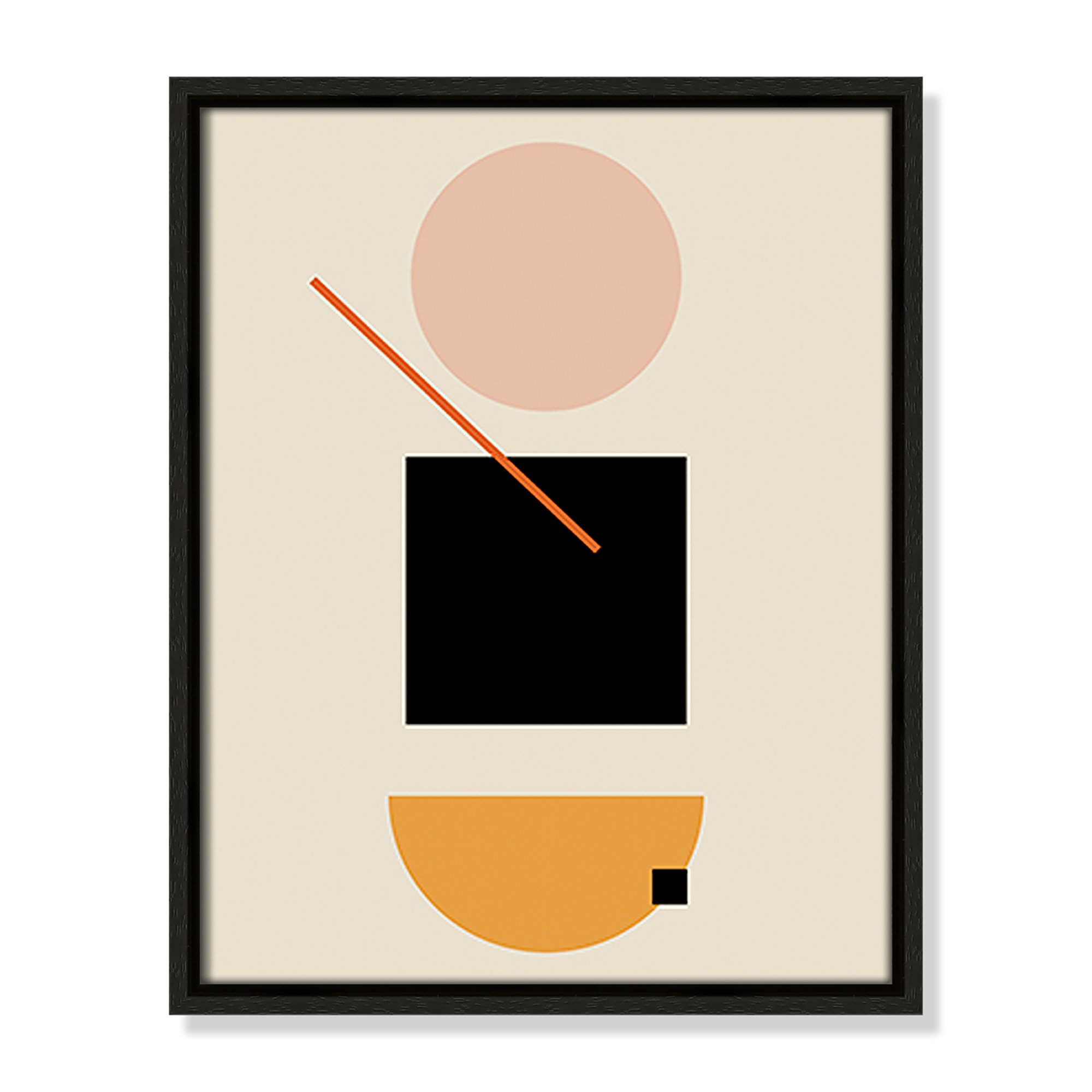 Simple Shapes by Daniela Santiago, 15.5" H x 12.5" W x 2" D, Espresso Framed