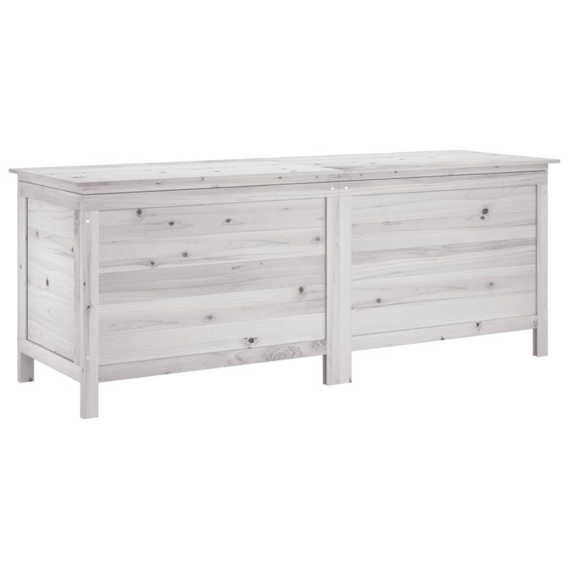 Ebern Designs Malynda 150cm W Fir Solid Wood Deck Box, White