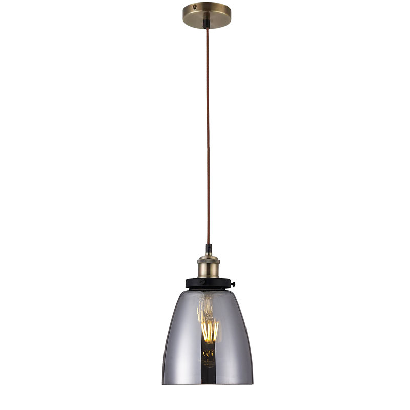 Calista 1 - Light Single Pendant, Antique Brass, Smoked