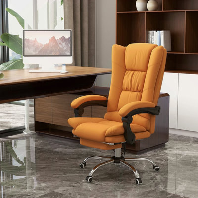 Fauteuil de bureau de direction avec 4 vibrations et chaleur, 3 modes, fauteuil pivotant en cuir PU avec hauteur réglable, dossier inclinable et repose-pieds
