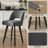 26.4" Swivel Bar Stools Set of 6, Black Solid Wood Legs & Metal Ring Footrest-780815917-780815919