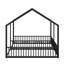 Structure de lit en métal avec rails, deux lits partagés, lits plateforme simple