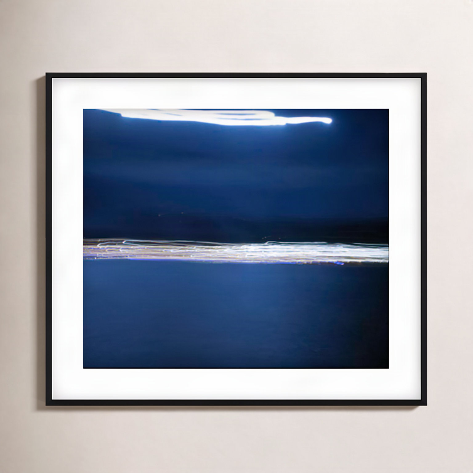 Electric Tartane 2 Print, 18" H x 27" W x 0.8" D, Black Framed Paper, White