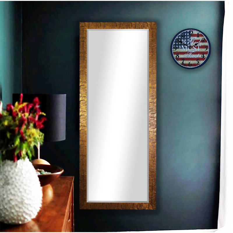 Denver Solid Wood Flat Wall Mirror, Bronze, 62" H x 24" W
