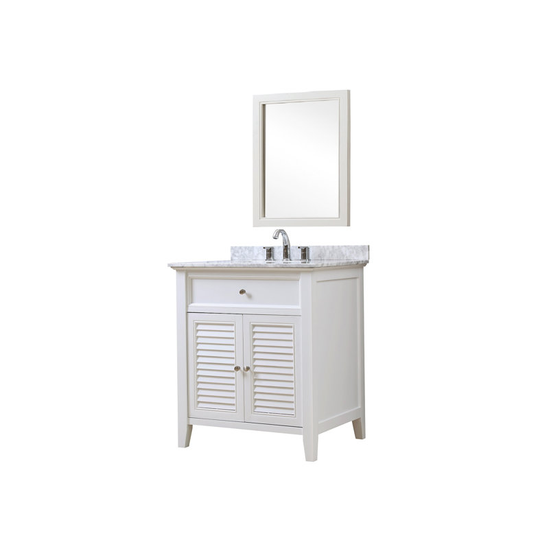 Mererid 32'' Single Bathroom Vanity with Marble Top