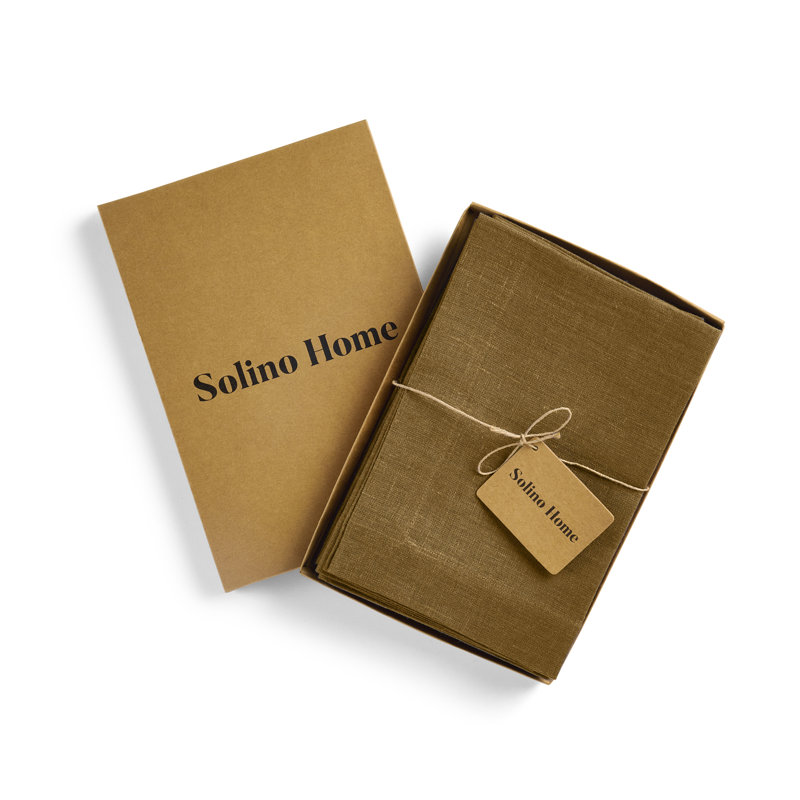 Diana - 100% Pure Linen Dinner Napkins, Toffee