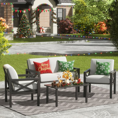 Myrtlene 4 - Person Patio Conversation Sets with Cushions