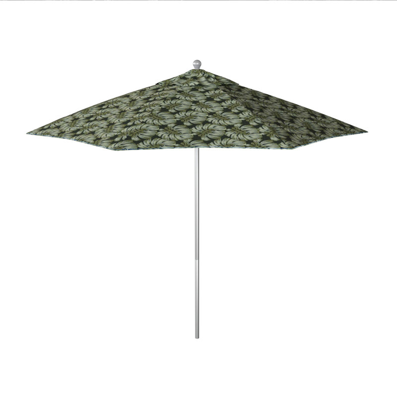 Parasol de marché 108 "x 108 Santana, Palm Hunter - Pacifica Premium, Argent anodisé