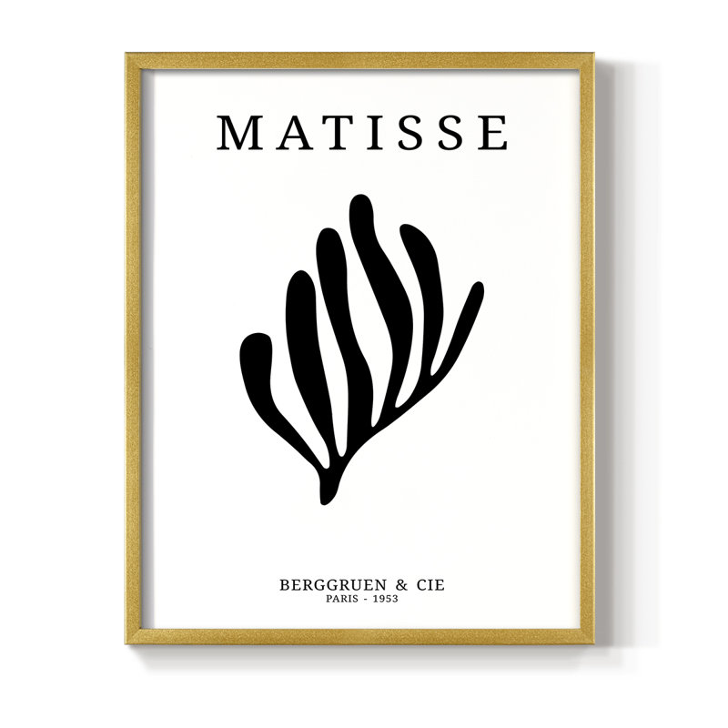 Matisse CDXIV, reproduction encadrée - bois massif, Cadre doré simple, H 10 po x l 8 po