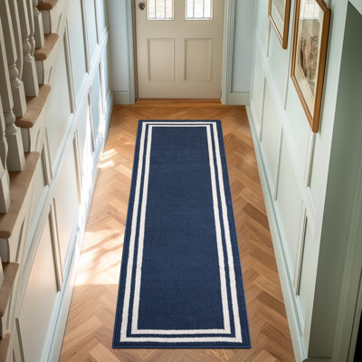 Laura Ashley Debbie Double Border Two-Tone Machine Washable All Loop Tufted Rugs