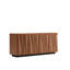 60'' Kitchen With 3D Hand - Assembled Triangular Door Panels, Floating Base, 4 Compartments, Walnut Color Storage Made Shelved