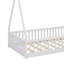 Lit simple en bois avec clôture-2020481926
