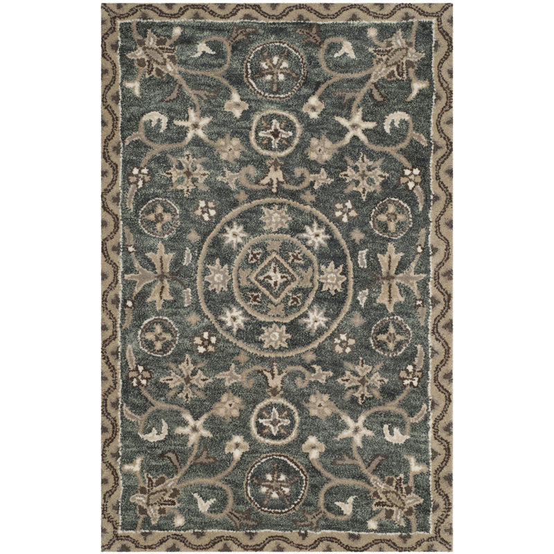 Tapis oriental en laine touffeté à la main Shillington, Rectangle 5 pi x 8 pi