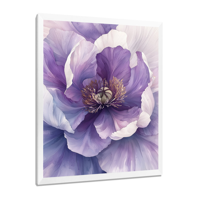 Bolebroke - Art mural floral, H 20 po x l 12 po, Reproduction encadrée d'une seule photo, Blanc