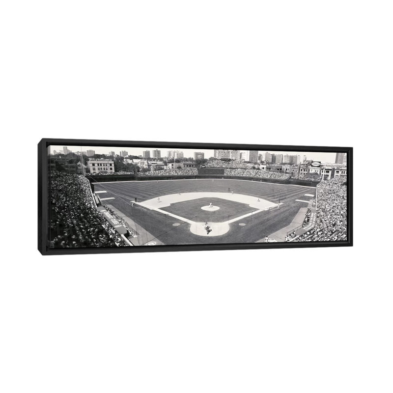 «Chicago, Illinois, Cubs Baseball», reproduction de photo sur toile, H 20 po x l 60 po x P 1,5 po, Cadre noir
