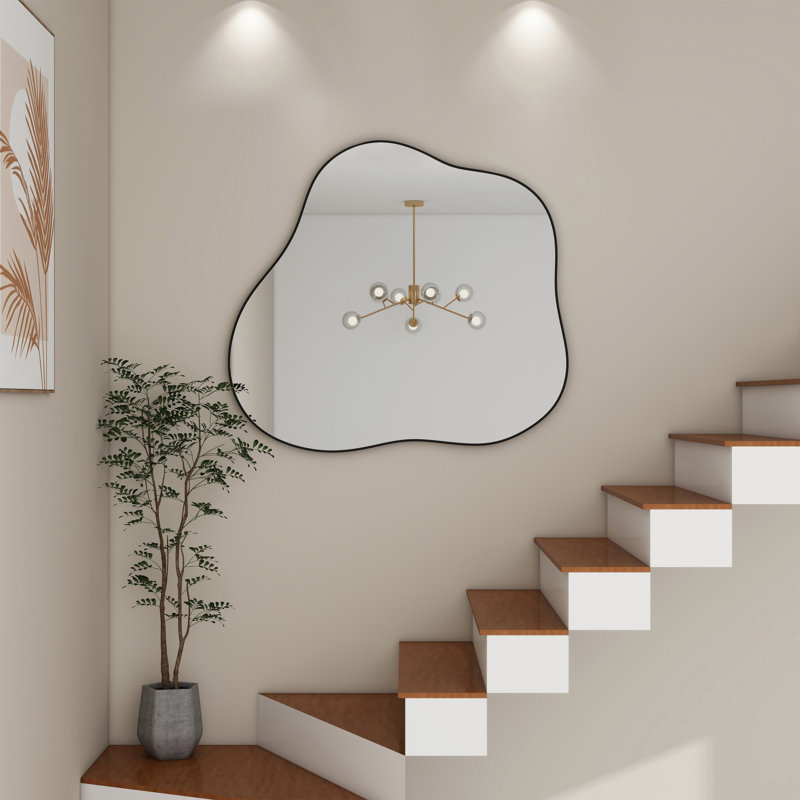 Cloud-Shaped Metal Accent Wall Mirror, Mirror