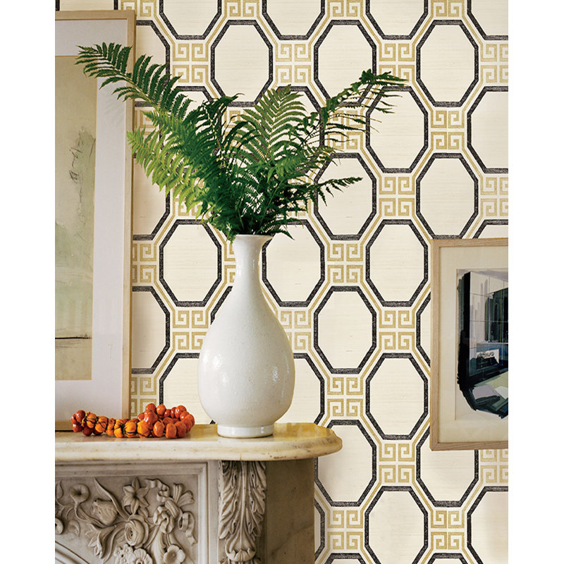 Octavia Sisal Wallpaper, Gold/Jet