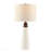 Triangular Ceramic And Wood Table Lamp