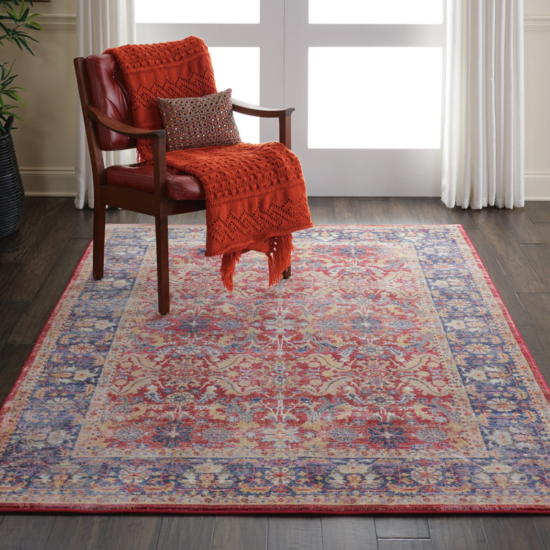 Tapis rouge d'inspiration persane Raymond, Rectangle 4 pi x 6 pi
